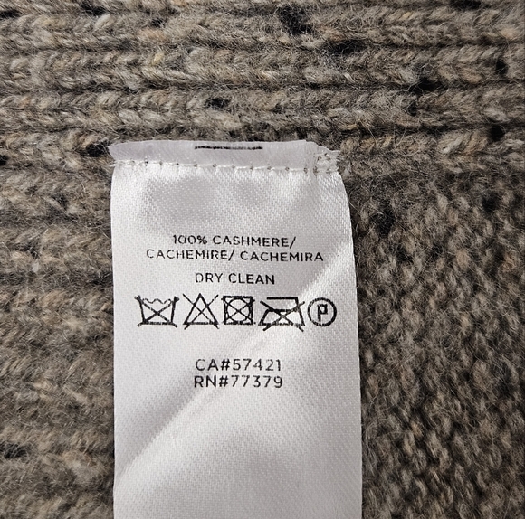 Ann Taylor Cashmere Turtleneck Sweater In Heathered Olive And Brown Size Med - Picture 7 of 8